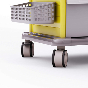 Тележка медицинская универсальная желтая 